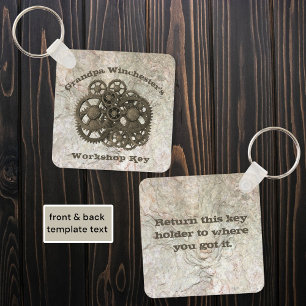Llavero Los engranajes Rústicos Saltan Steampunk Sobre La 