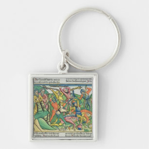 Llavero Los éxodos 17 8-15 Aaron y Hur apoyan las manos d