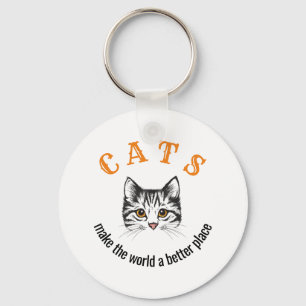 Llavero Los gatos de personalizable hacen del mundo un lug