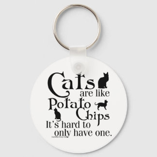 Llavero Los gatos son como papas fritas...