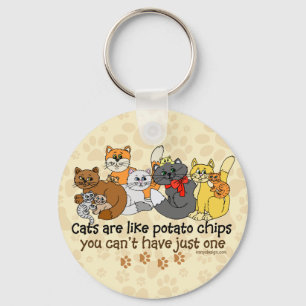 Llavero Los gatos son como papas fritas