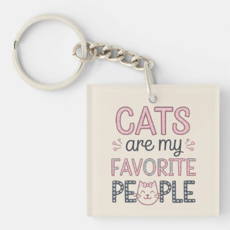 Llavero "Los Gatos Son Mi Gente Favorita" Gata Divertida M