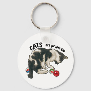 Llavero LOS GATOS son Personas También, Gato y CANICAS