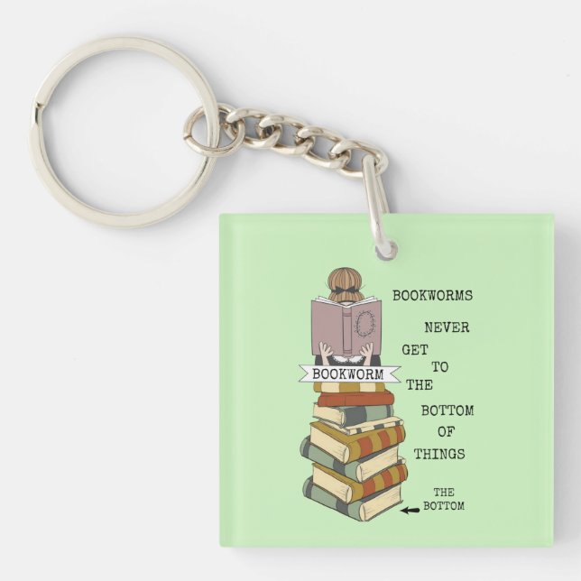 Llavero Los gusanos de los libros nunca llegan a la parte  (Frente)