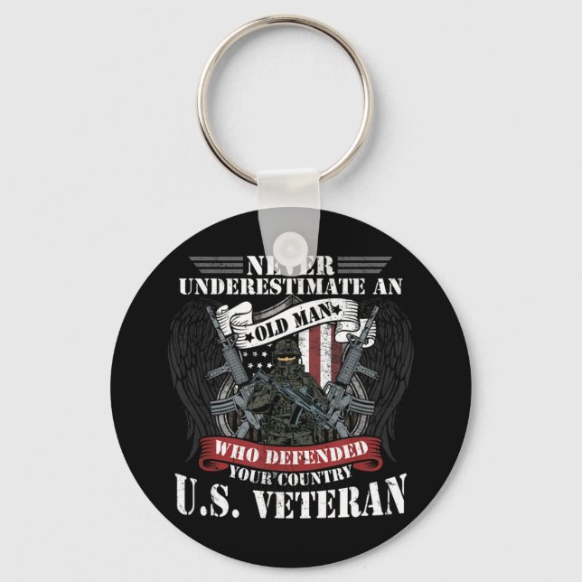 Llavero Los hombres nunca subestiman a un anciano inversio (Anverso)