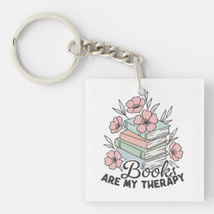 Llavero Los libros son mi terapia 