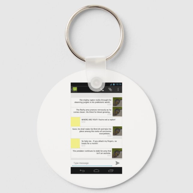 Llavero Los loros son pequeños Raptors Merch (Anverso)