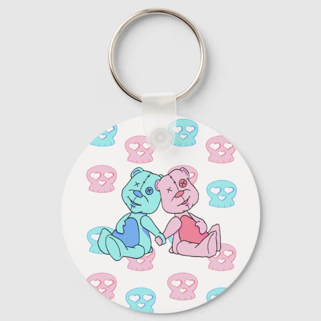 Llavero Los mejores cráneos azules rosados (Anverso)