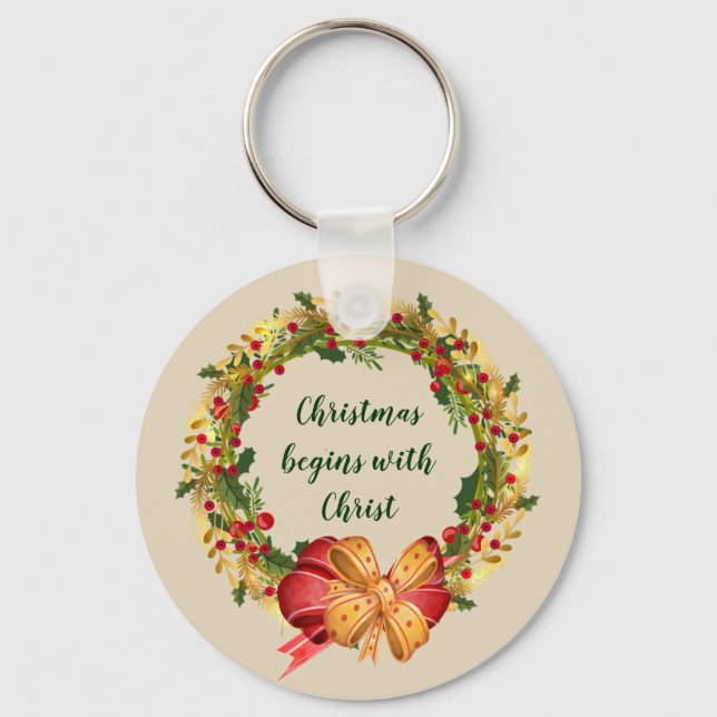 Llavero Los navidades comienzan con la cita Inspiradora de (Anverso)
