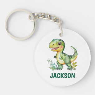 Llavero Los niños adoran dinosaurio personalizado