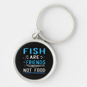 Llavero Los peces son amigos, no comida, camiseta de pesca