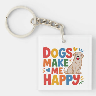 Llavero Los Perros Me Hacen Feliz Cita Inspiradora de Amo