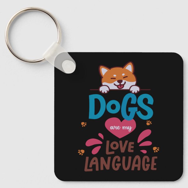 Llavero Los perros son mi lengua de amor (Anverso)