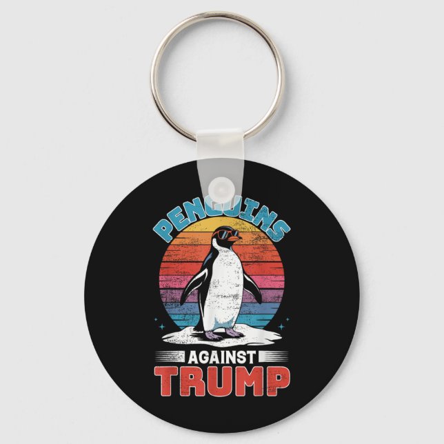 Llavero Los pingüinos contra el pingüino Trump se alzan co (Anverso)