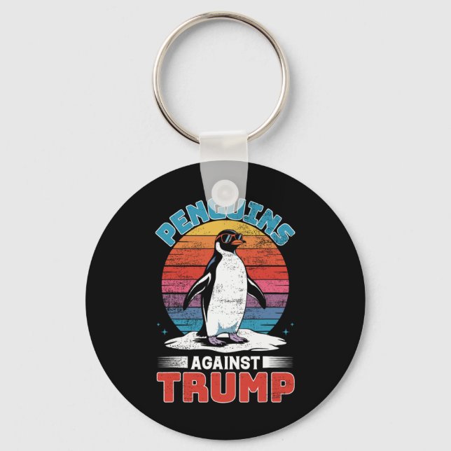 Llavero Los pingüinos contra el pingüino Trump se alzan co (Anverso)