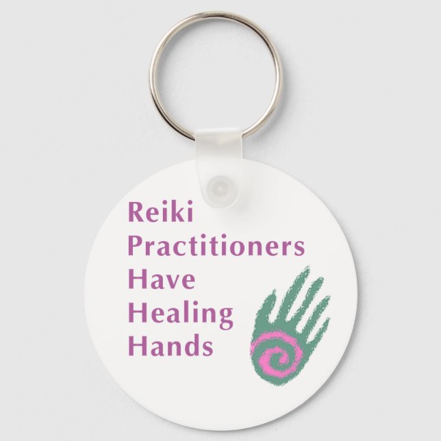 Llavero Los practicantes de Reiki tienen manos curadoras (Anverso)