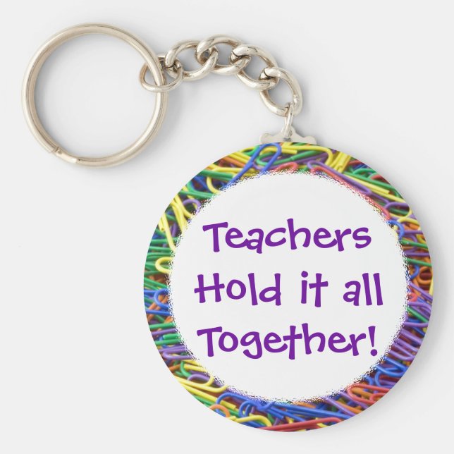 Llavero Los profesores lo sostienen juntos clips (Frente)