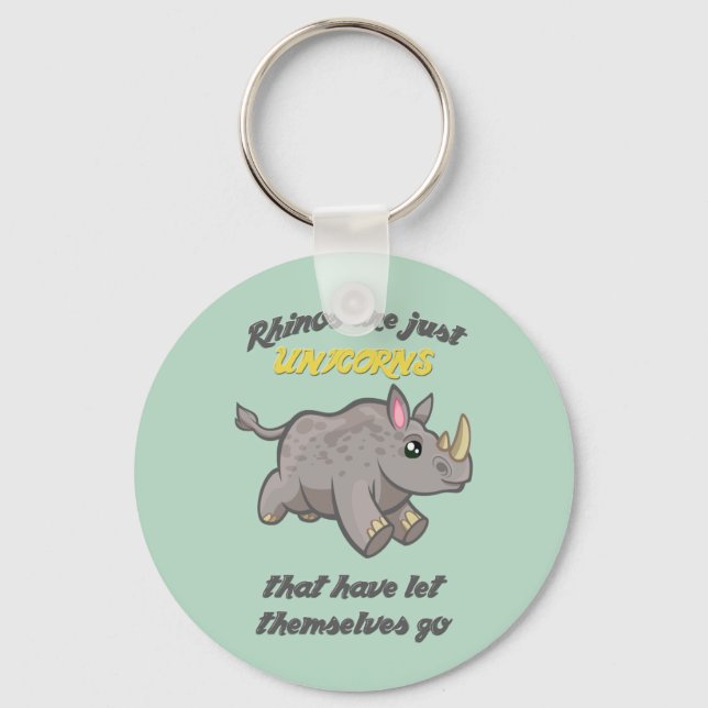 Llavero Los rinocerontes son unicornios (Anverso)