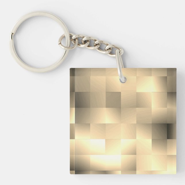 Llavero Los tonos sepia en un patrón cuadrado (Frente)