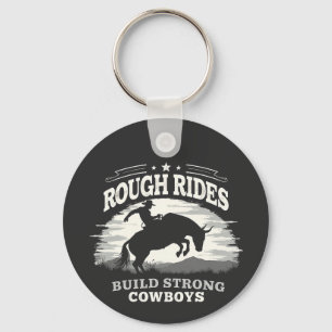 Llavero Los viajes duros construyen vaqueros fuertes en el