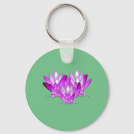 Llavero Lotus blossom pink on sea green background