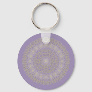 Llavero Lotus Mandala en Lilac y Oro