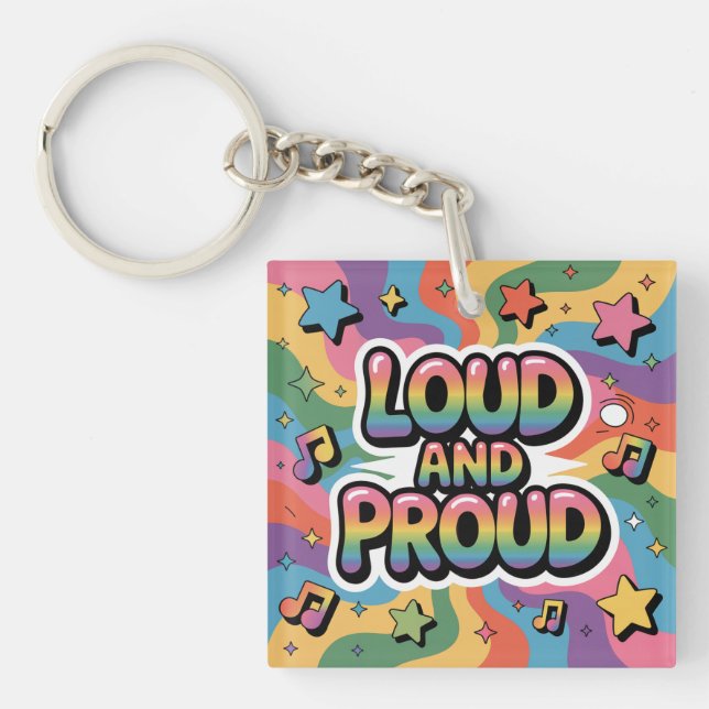Llavero LOUD AND PROUD | LGBTQ+ Pride Ally (Frente)