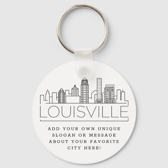 Llavero Louisville, KY Stylized Skyline | Lema Personaliza (Anverso)