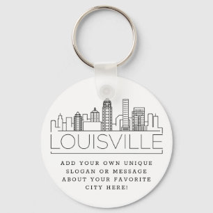 Llavero Louisville, KY Stylized Skyline  Lema Personalizad