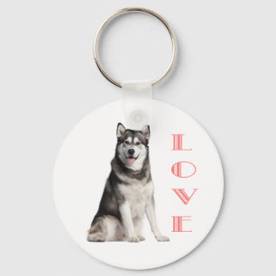 Llavero Love Alaskan Malamute Puppy Dog Keychain