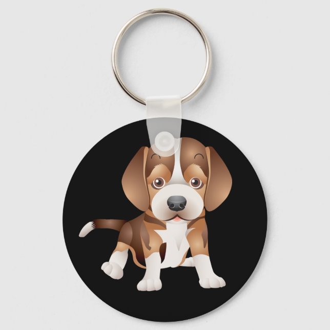 Llavero Love Beagle Puppy Dog Black Key Chain (Anverso)