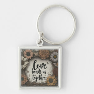 Llavero Love Bonds Us Together Premium Square Keychain