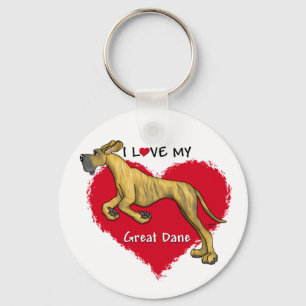 Llavero Love Brindle Great Dane UC