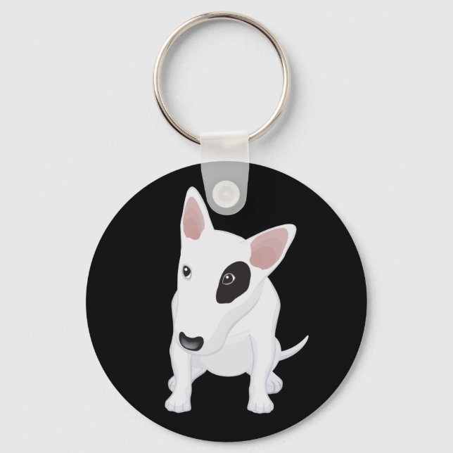Llavero Love Bull Terrier Puppy Dog Black Keychain (Anverso)