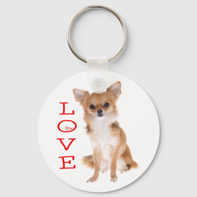 Llavero Love Chihuahua Puppy Dog Keychain (Anverso)