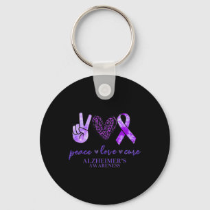Llavero Love Cure Ribbon Leopardo Alzheimerheimer Brain Aw
