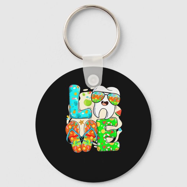 Llavero Love Dental Life Cute Tooth Flip Flops Summer Dent (Anverso)