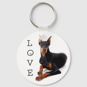 Llavero Love Doberman Pinscher Puppy Dog Keychain