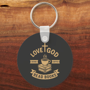 Llavero Love God Drink Coffee Read Books Christian