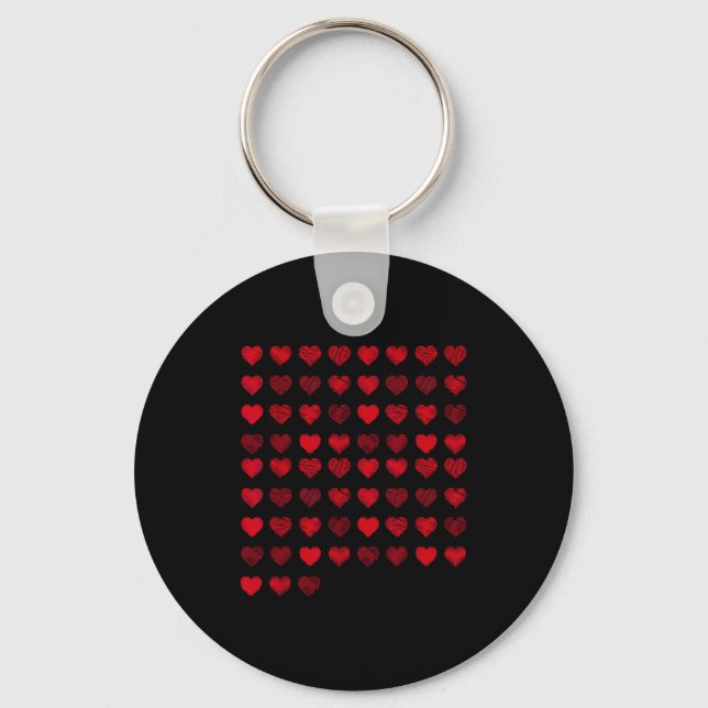 Llavero Love Heart Graphic 67 Hearts Pattern 67 Valentines (Anverso)