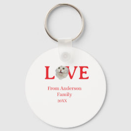 Llavero Love holidays cat photo pet family name bold lette