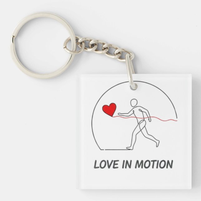 Llavero Love In Motion Minimalist Line Art Slogan Tee (Frente)