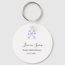 Llavero Love in Snow bridal shower purple snowflakes paste