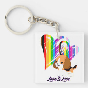 Llavero Love Is Love Dog - Dueño de mascotas LGBTQ+