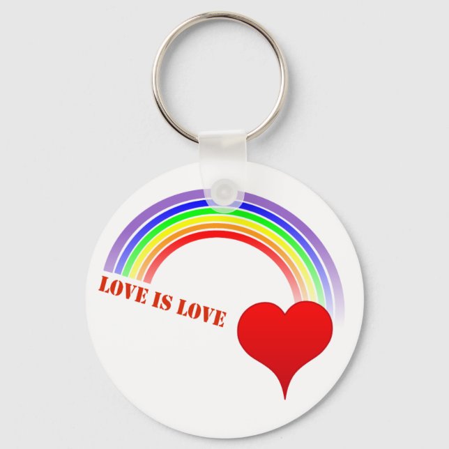 Llavero LOVE IS LOVE Rainbow Heart Keychain (Anverso)