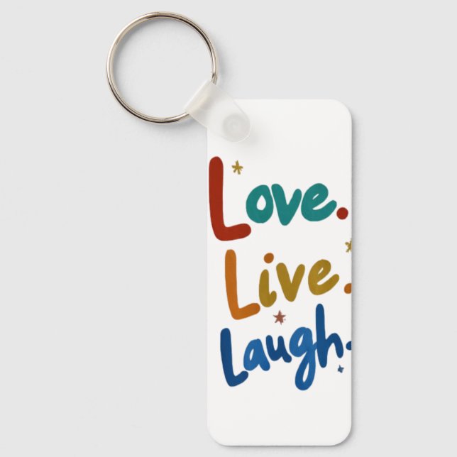 Llavero Love, Live, Laugh Aluminium Rectangle T-Shirt (Anverso)