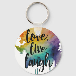 Llavero Love, Live, Laugh Circle Keychain
