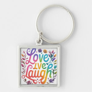 Llavero Love, Live, Laugh Premium Square