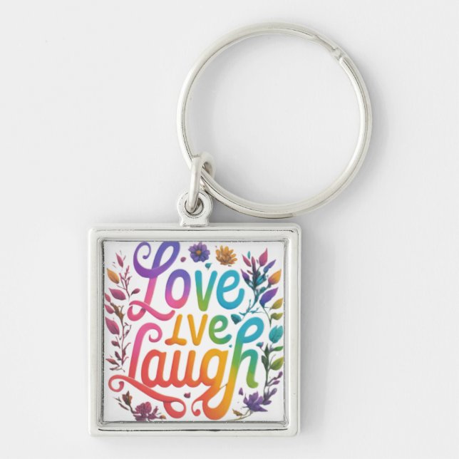 Llavero Love, Live, Laugh Premium Square (Frente)