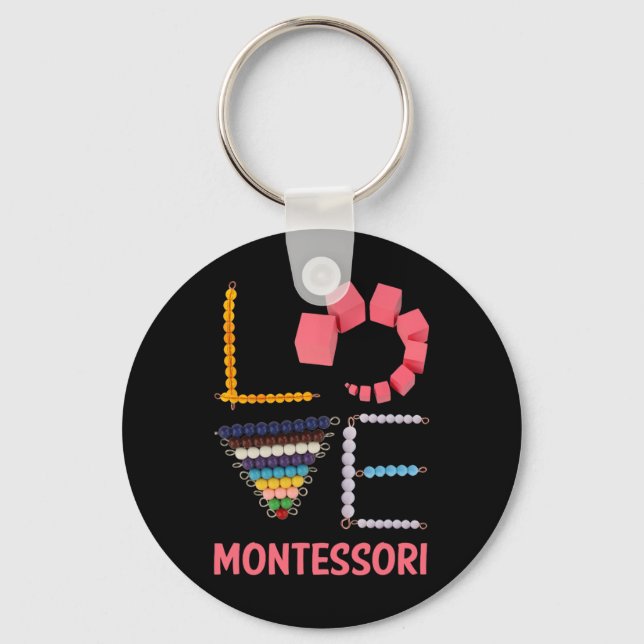 Llavero Love Montessori Education Math Teacher  (Anverso)